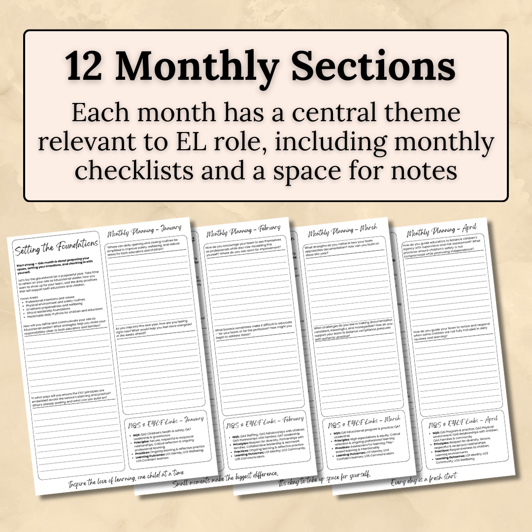 Educational Leader: 12-Month Reflective Journal (Digital PDF)
