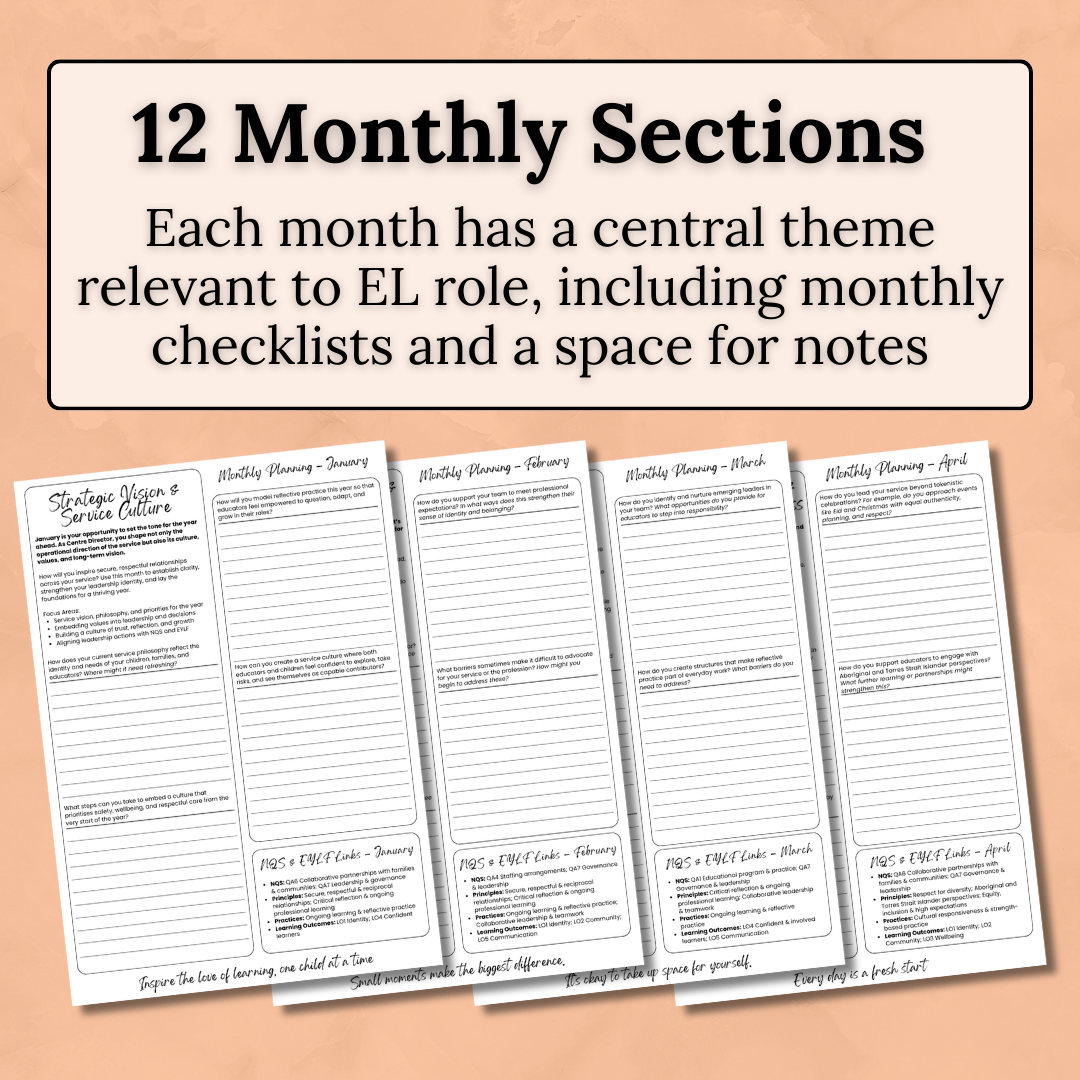 Centre Director: 12-Month Reflective Journal (Digital PDF)