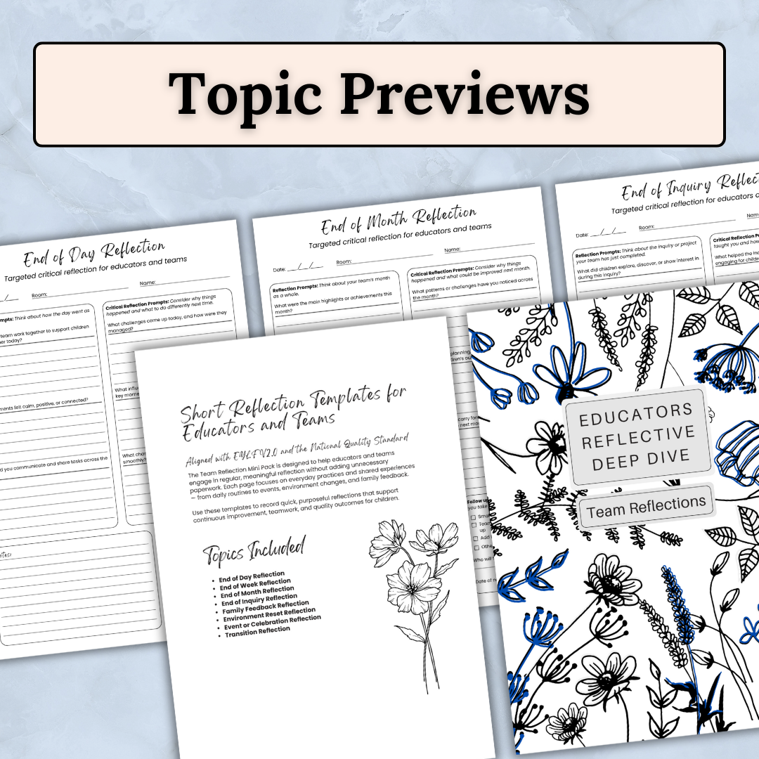 Team Reflection Mini Pack – Reflection Templates for Educators