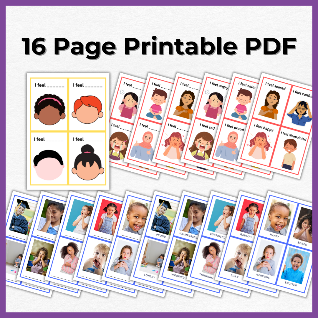 Emotions and Feelings Flashcards Bundle for Early Childhood Educators and Parents
