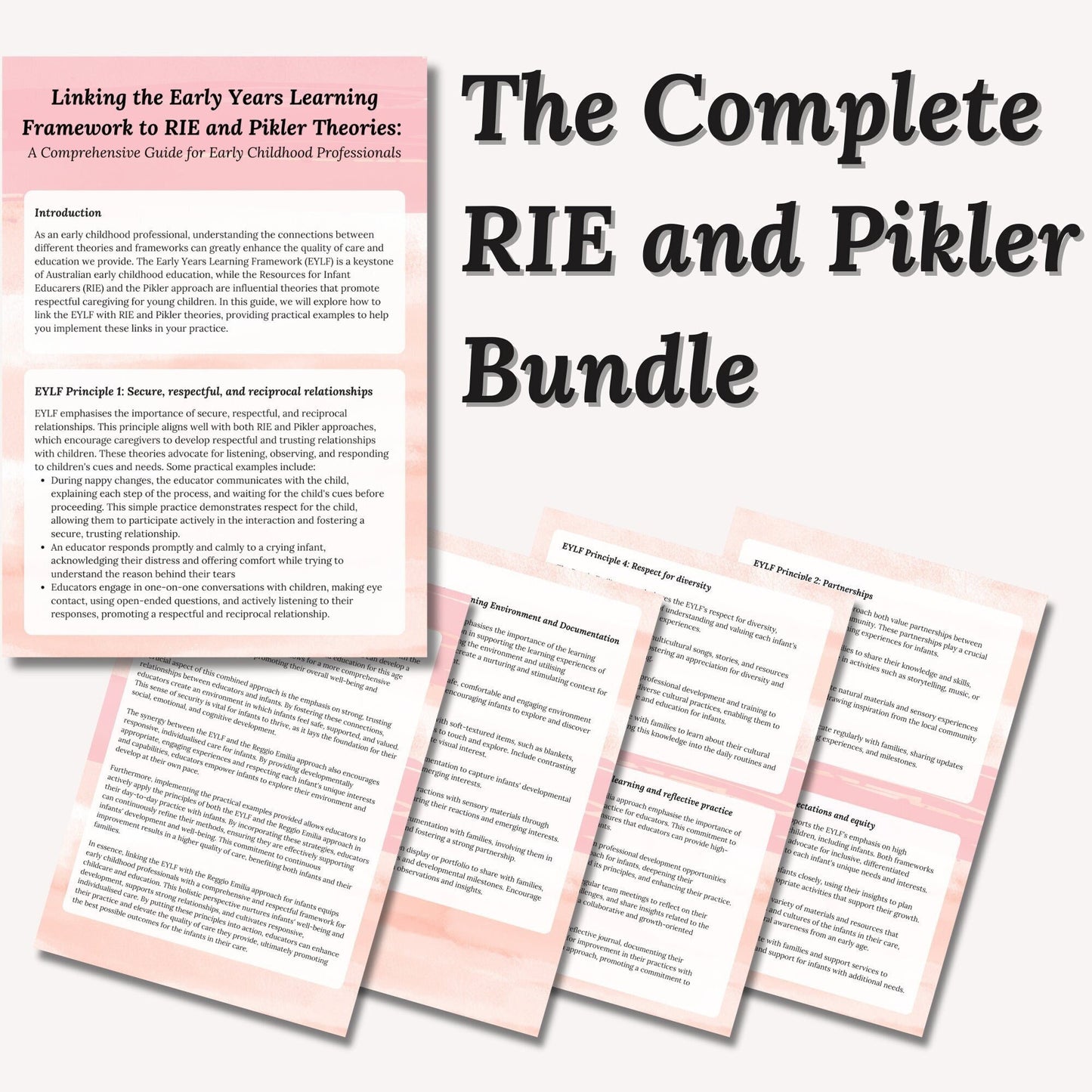 The Ultimate EYLF - RIE - Pikler Connection Guides for Infants, Toddlers, and Preschoolers
