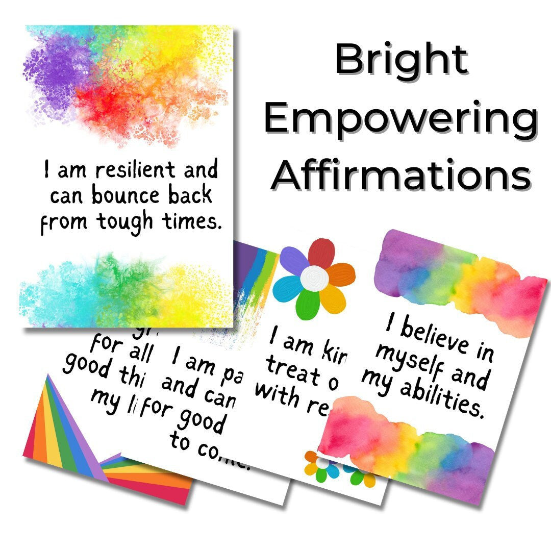 Affirmation Cards - Rainbow Inspired Printable Affirmation Cards for Children