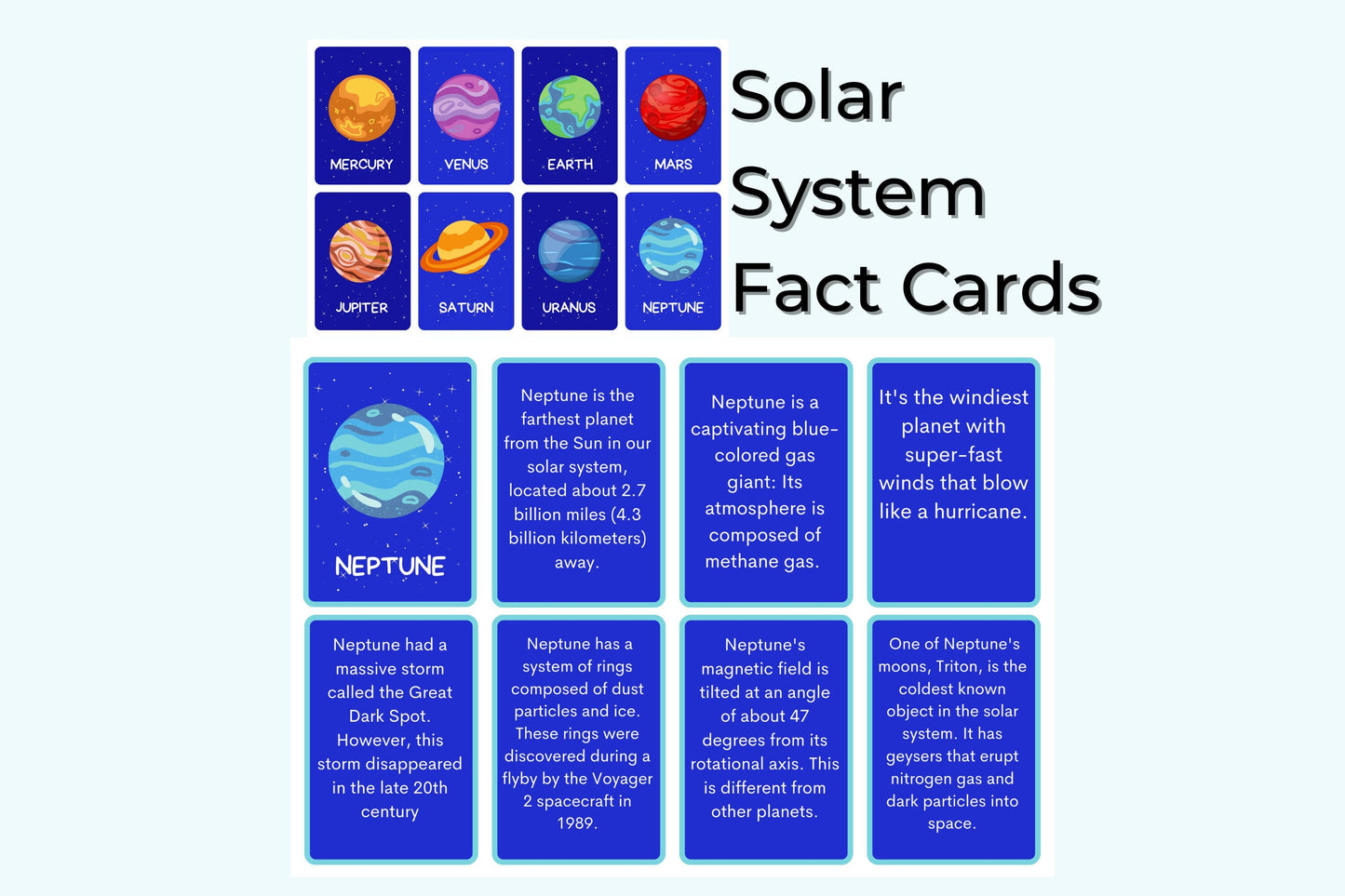Planet Fact Cards: Embark on an exciting journey through our solar system