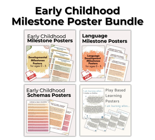 BUNDLE - Developmental Milestones, Language Milestones, Schemas, Play Based Learning