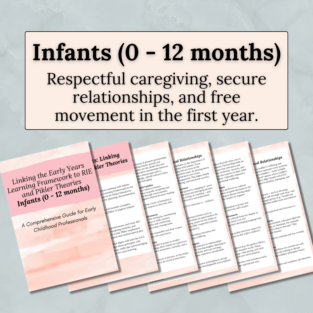 RIE and Pikler + EYLF Guide Set – Printable PDF Bundle for Infants, Toddlers & Preschoolers