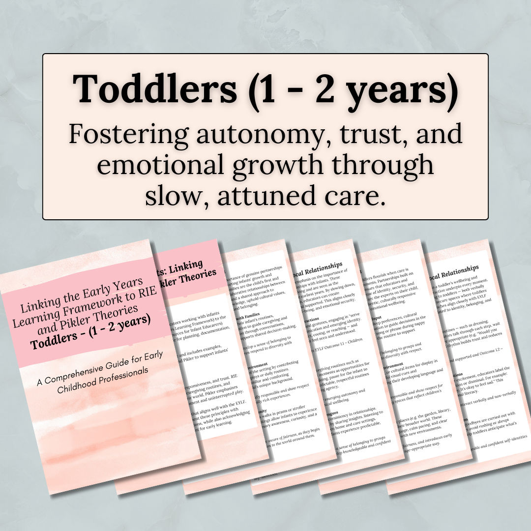 RIE and Pikler + EYLF Guide Set – Printable PDF Bundle for Infants, Toddlers & Preschoolers