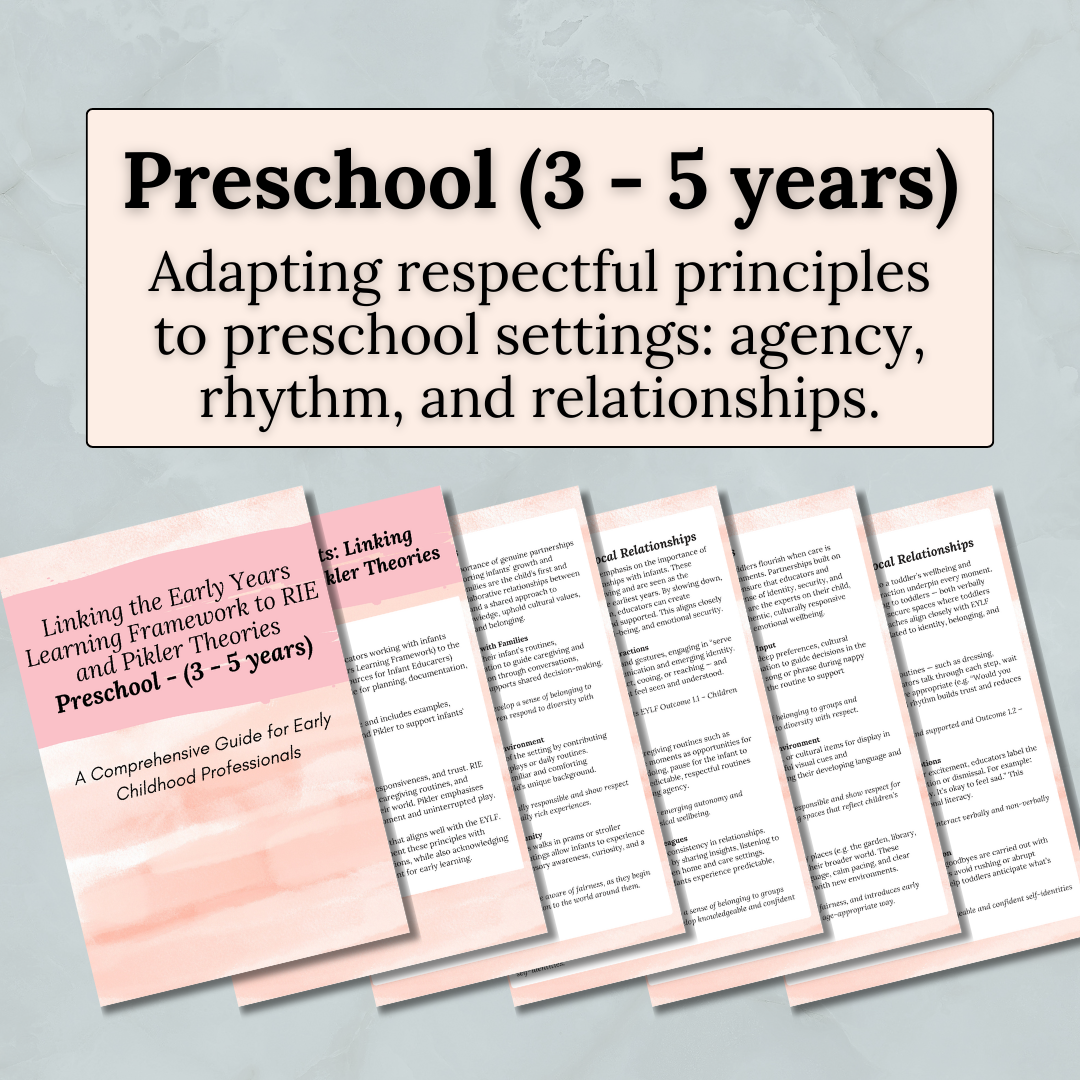 RIE and Pikler + EYLF Guide Set – Printable PDF Bundle for Infants, Toddlers & Preschoolers