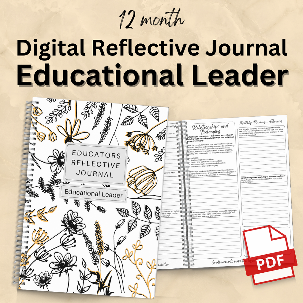 Educational Leader: 12-Month Reflective Journal (Digital PDF ...