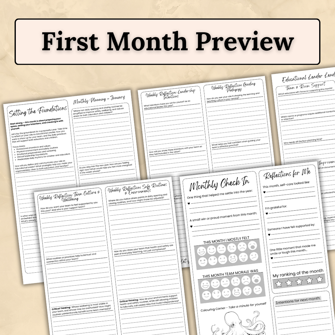 Educational Leader: 12-Month Reflective Journal (Digital PDF)