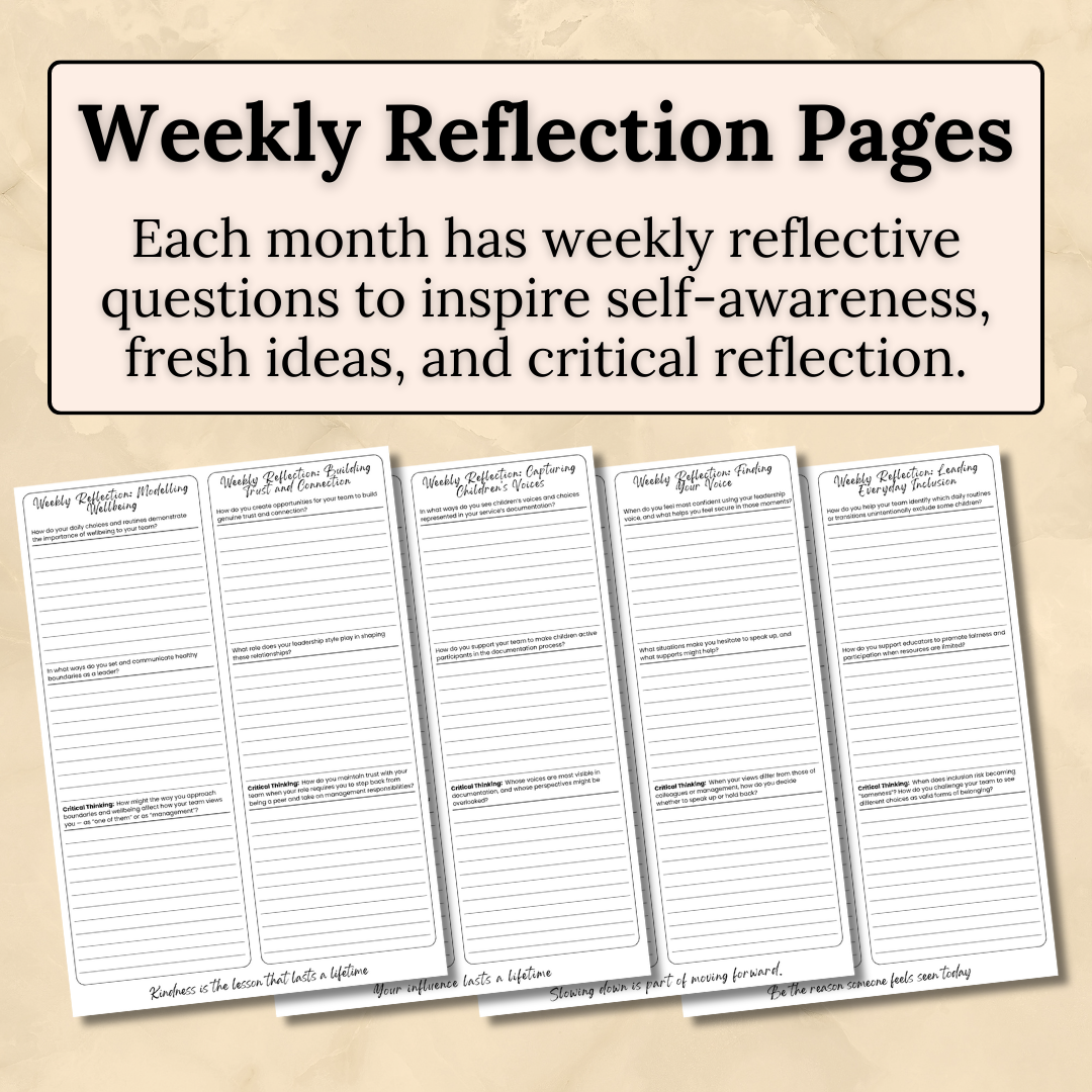 Educational Leader: 12-Month Reflective Journal (Digital PDF)