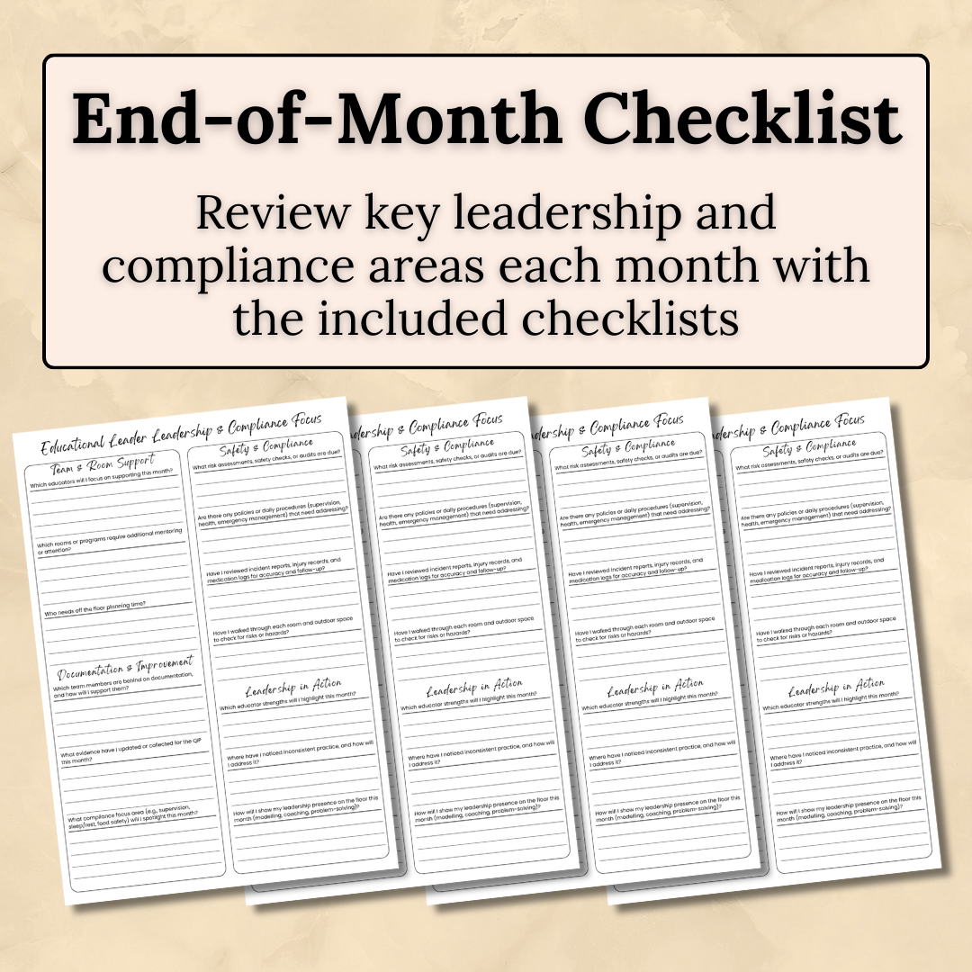 Educational Leader: 12-Month Reflective Journal (Digital PDF)
