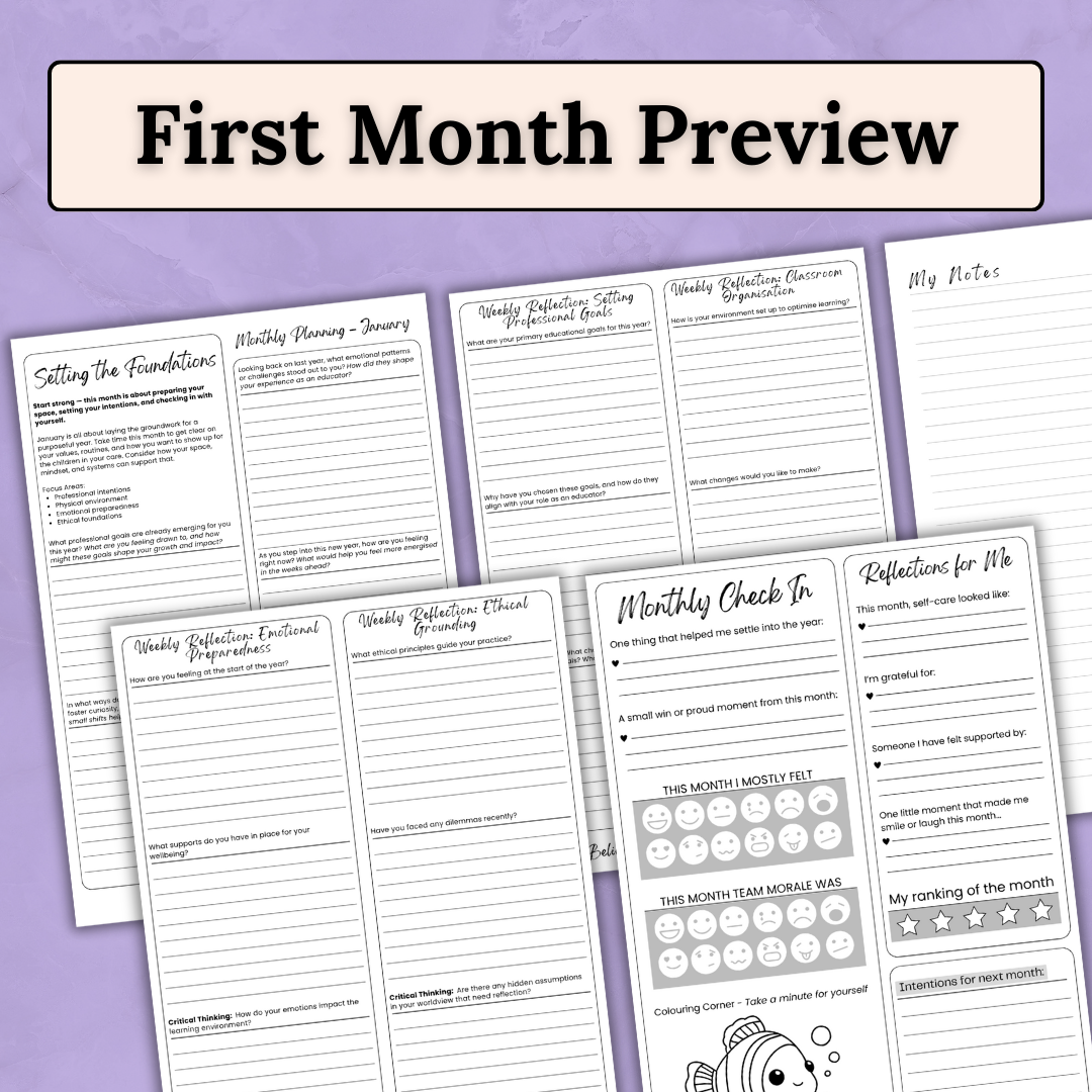 Family Daycare Educator: 12-Month Reflective Journal (Digital PDF)