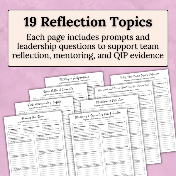 Room Leader Reflection Toolkit – Reflection Templates for Early Childh ...