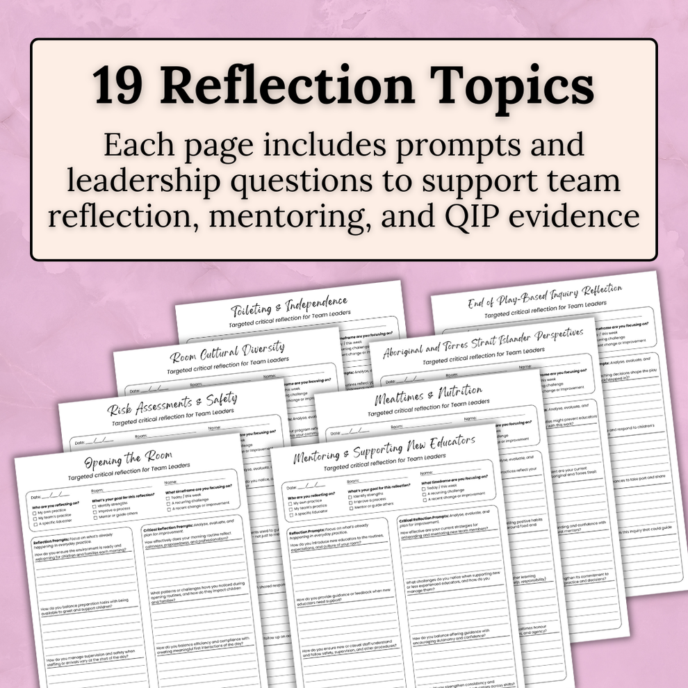 Room Leader Reflection Toolkit – Reflection Templates for Early Childh ...