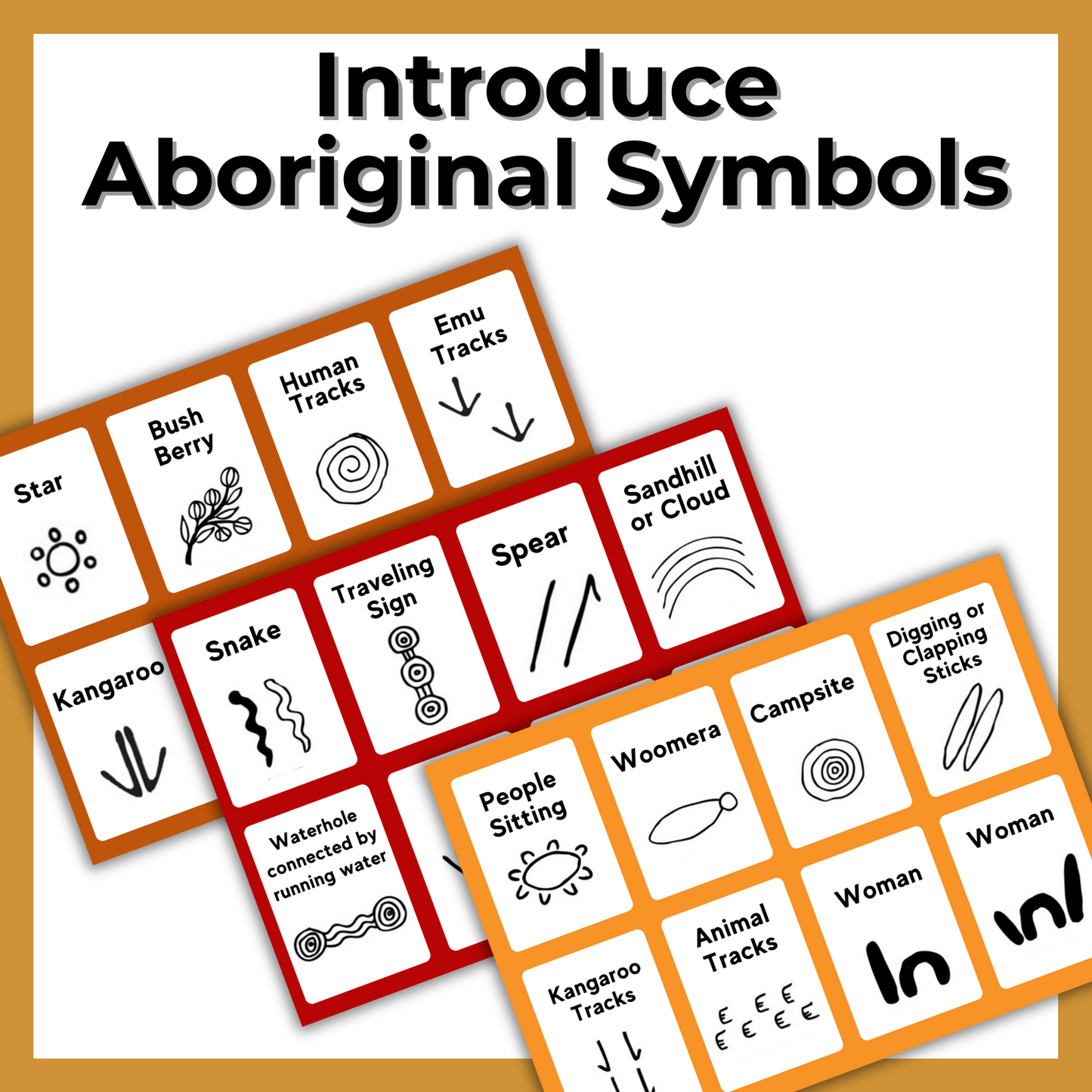 Aboriginal Symbols - Printable PDF Flashcard Set