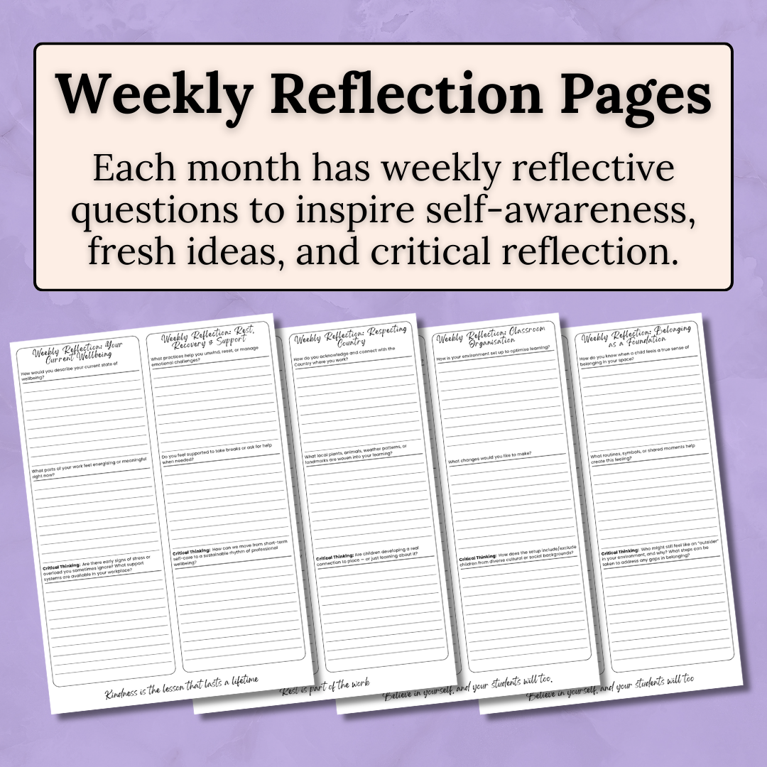 Family Daycare Educator: 12-Month Reflective Journal (Digital PDF)