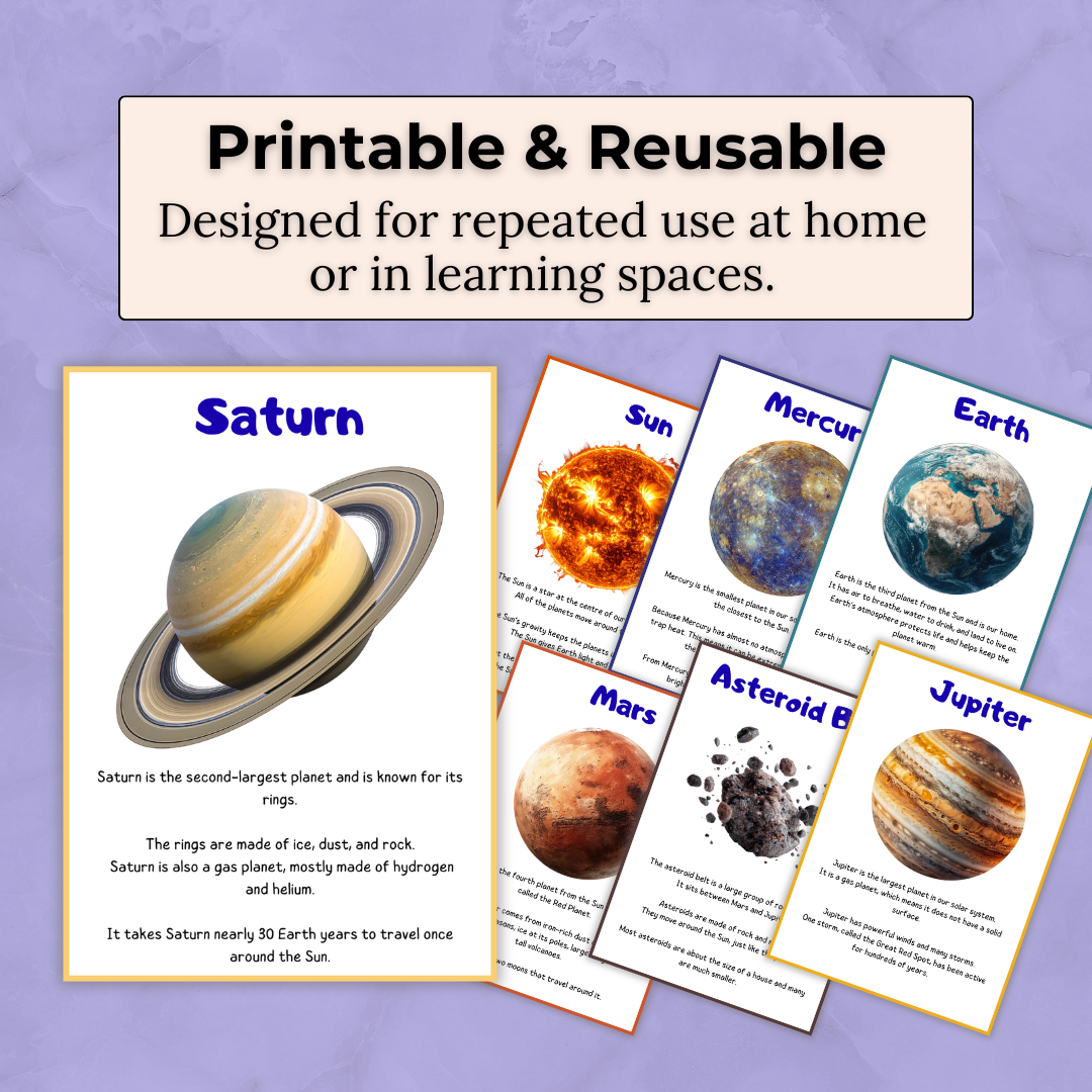 Space & Planets Poster Set – Exploring the Solar System
