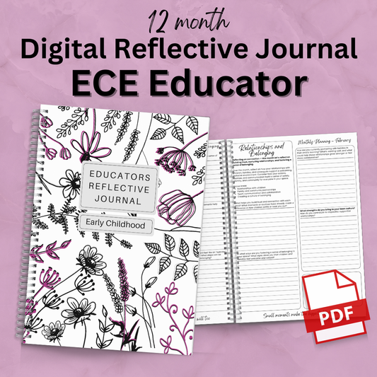 Early Childhood Educator: 12-Month Reflective Journal (Digital PDF)