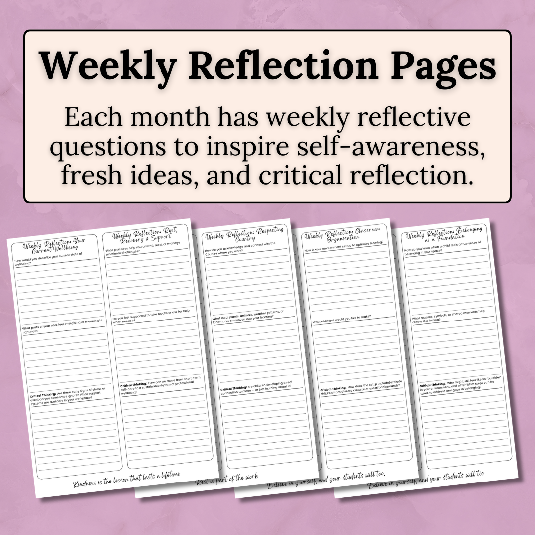 Early Childhood Educator: 12-Month Reflective Journal (Digital PDF)