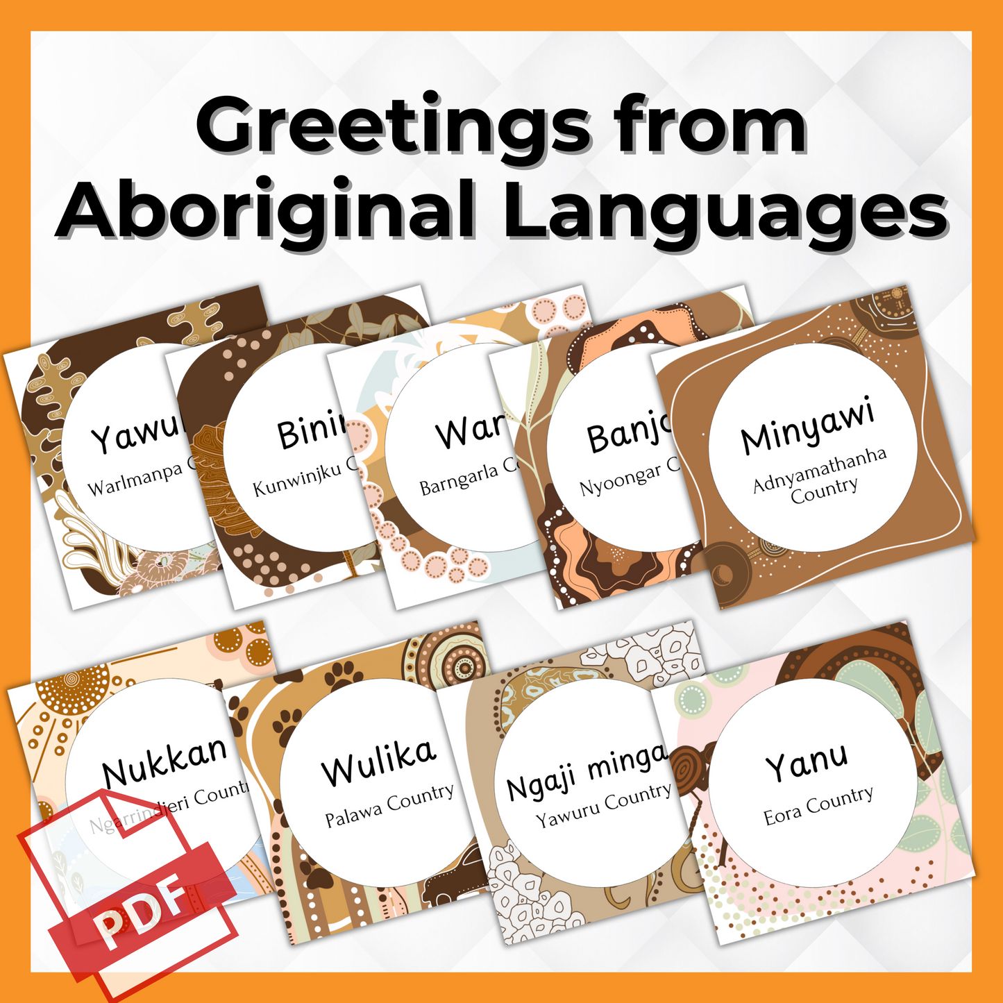 Aboriginal & Torres Strait Islander Greetings - Printable PDF Flashcard Set