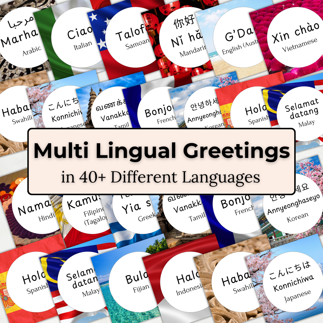 Multilingual Greetings – Printable PDF Poster Set