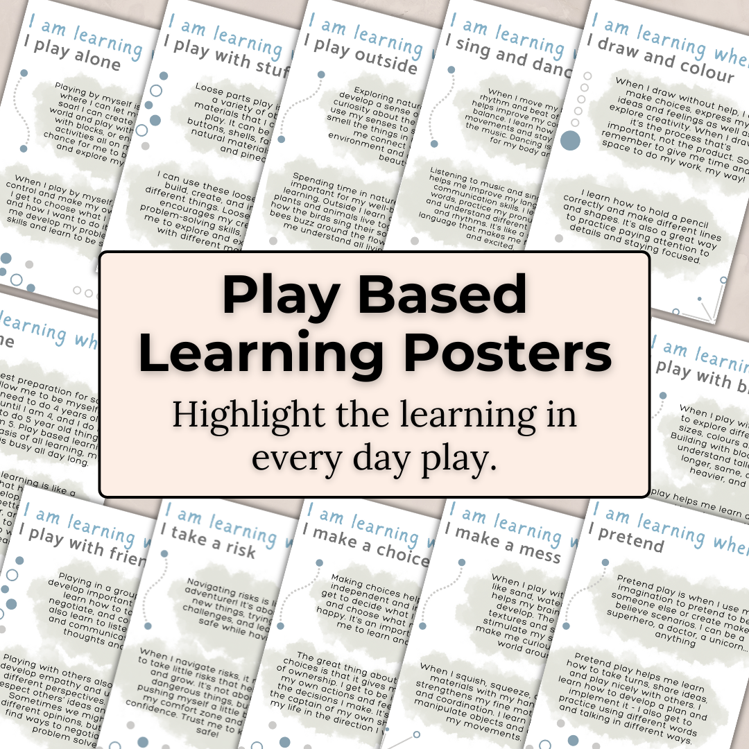 Play-Based Learning Poster Set – Explanations of Learning Through Play | Printable PDF