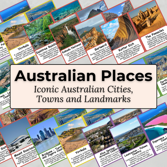 Australian Places - Printable PDF Flashcard Set