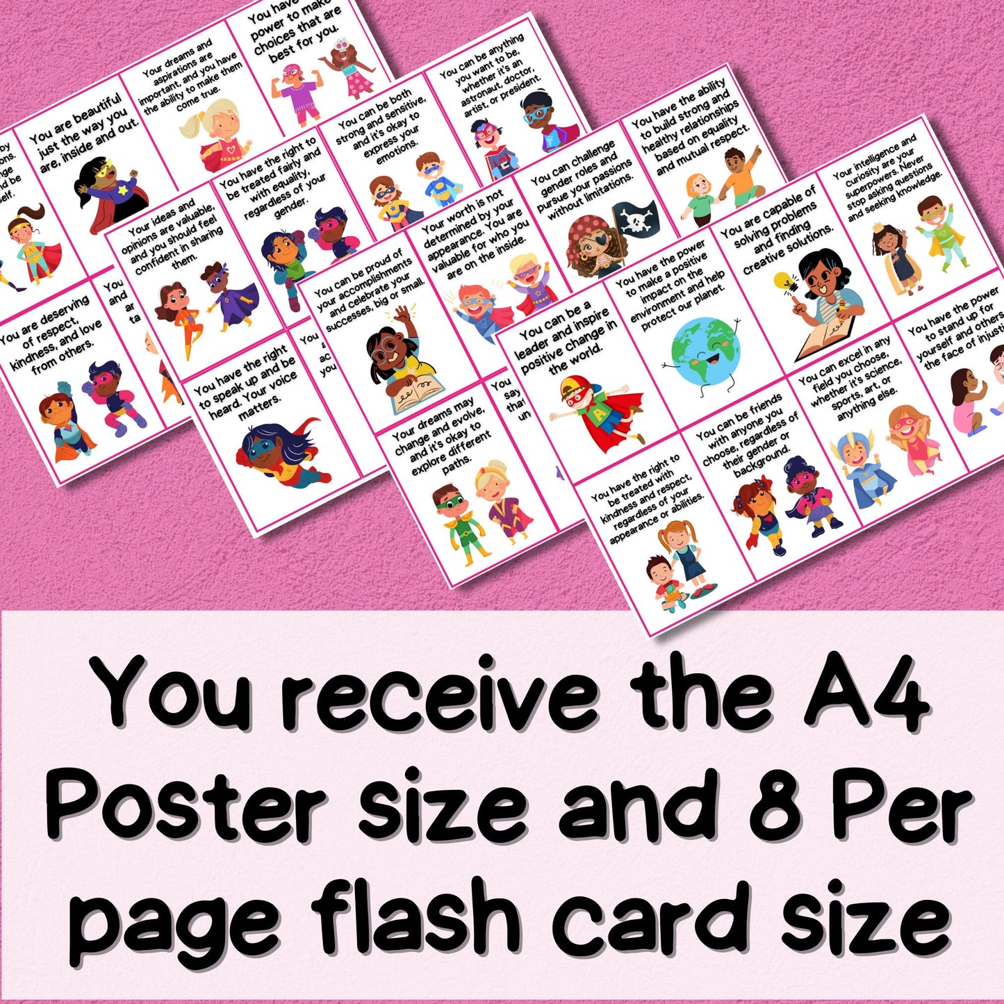 Affirmation Cards - Super Hero Gender Neutral - Printable Affirmation Cards for Children