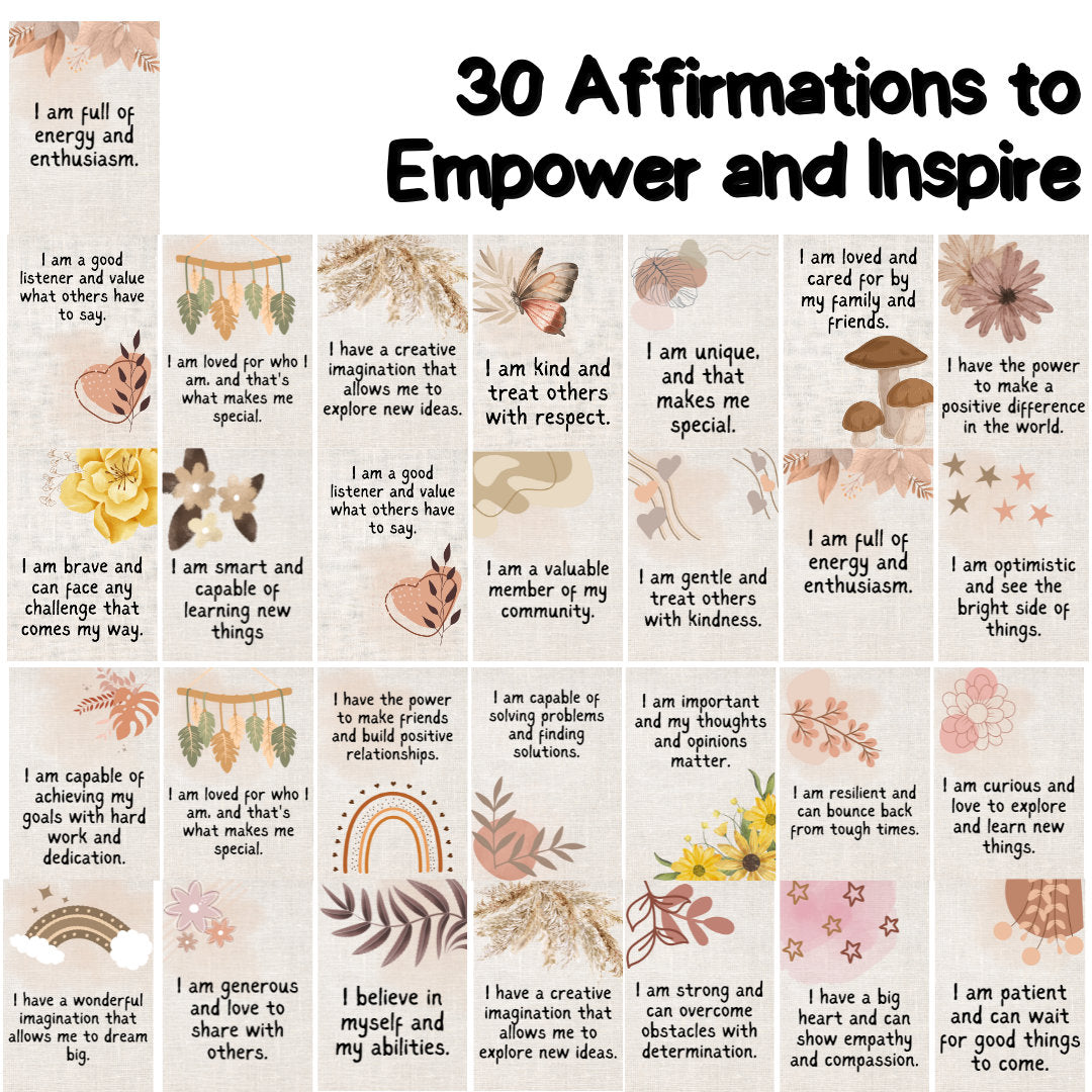 Affirmation Cards - Natural Inspired Printable Affirmation Cards for Children