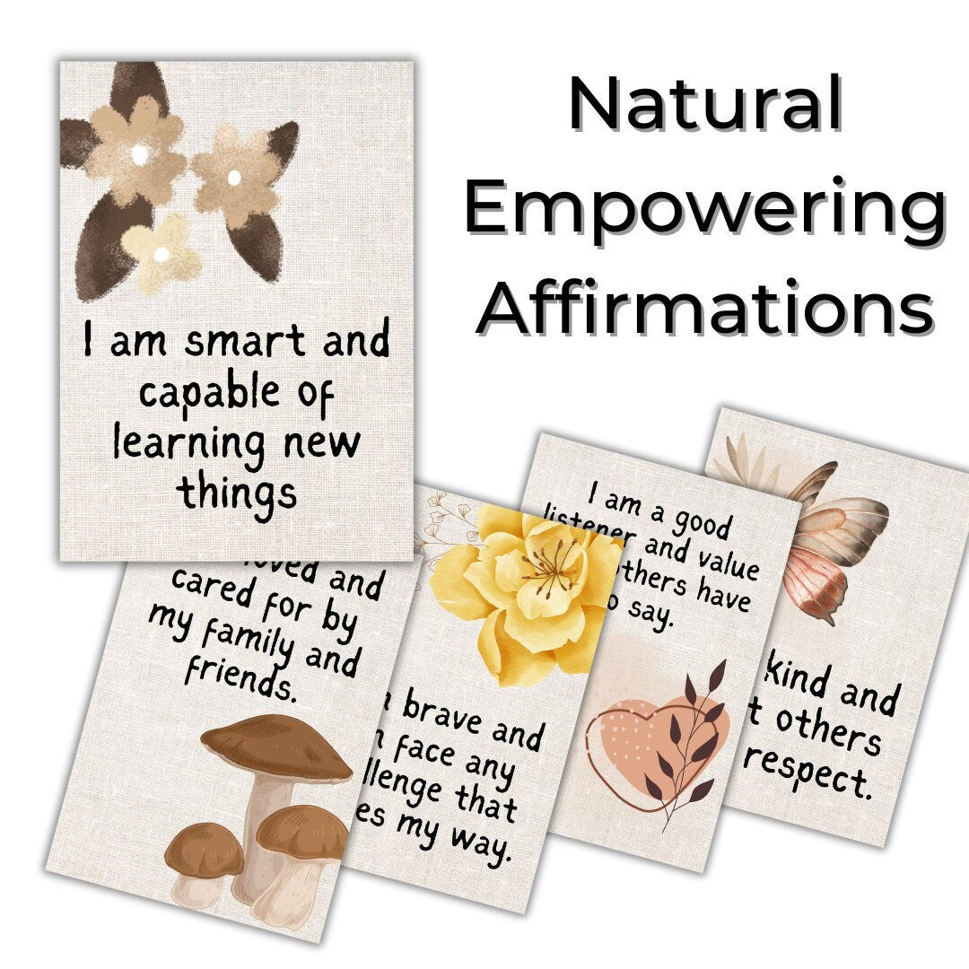 Affirmation Cards - Natural Inspired Printable Affirmation Cards for Children